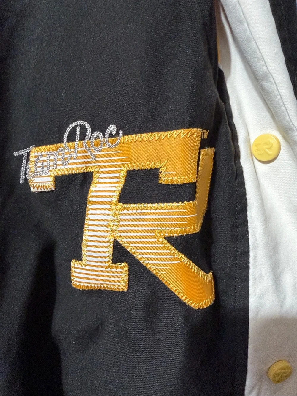 Rocawear Authentic Men's Snap-Down Track Joggers with Yellow Accents Y2K